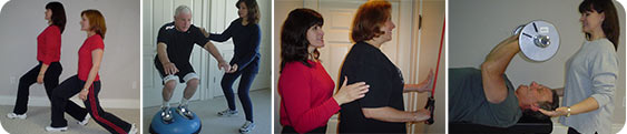 Photos of Susan training her clients